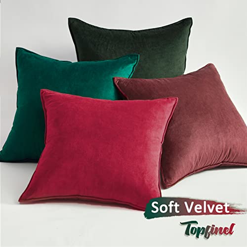 Topfinel Xmas Cushion Cover 20x20 Set of 4 for Sofa Decoration Large Christmas Cushion Covers Soft Velvet Pillow Case 50cm x 50cm Home Accessories Livingroom