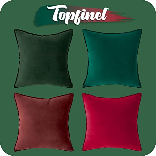 Topfinel Xmas Cushion Cover 20x20 Set of 4 for Sofa Decoration Large Christmas Cushion Covers Soft Velvet Pillow Case 50cm x 50cm Home Accessories Livingroom