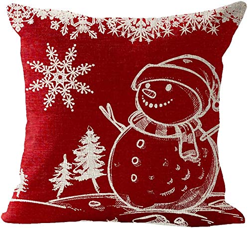 GSPIRIT Christmas Pillow Covers 18 x 18 Inches Set of 4 - Xmas Series Cushion Cover Decorative Throw Pillow Covers for Home Christmas Decor (F)