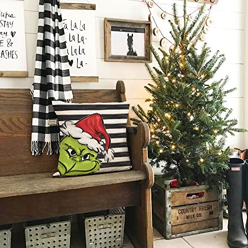 AENEY Christmas Pillow Covers 20x20 Set of 4 for Christmas Decorations Stripe Christmas Pillows Winter Holiday Throw Pillows Christmas Farmhouse Decor for Couch A459-20