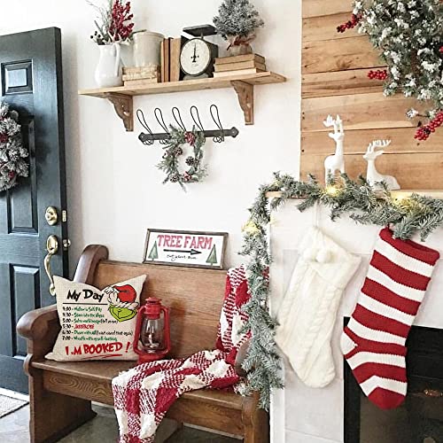 AENEY Christmas Pillow Covers 20x20 Set of 4 for Christmas Decorations Stripe Christmas Pillows Winter Holiday Throw Pillows Christmas Farmhouse Decor for Couch A459-20