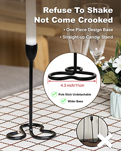 Faveaux Candle Holder Candlestick Holders Set of 3 for Candle Stick Taper Holders Stand Table Centerpieces Fits 2CM Tapers for Wedding, Christmas Party, 12-20-27.5CM, Matte Black