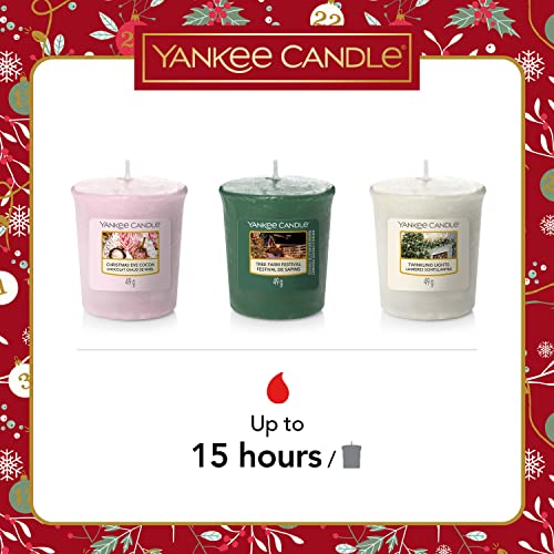 Yankee Candle Gift Set | 3 Votive Scented Candles & 1 Candle Holder | Countdown to Christmas Collection