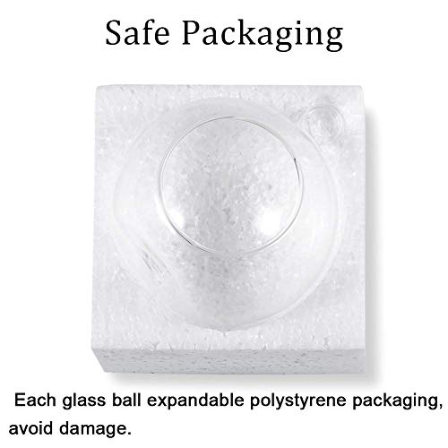 Sziqiqi 8cm Hanging Glass Tealight Candle Holder with LED Candle, 8Pcs Hanging Tea Light Glass Globe Terrarium Candle Holder Ornament for Wedding Christmas Birthday Halloween Party Centerpieces Decor