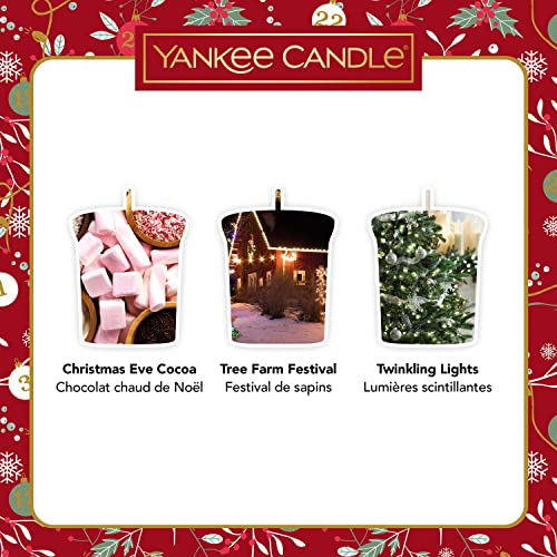 Yankee Candle Gift Set | 3 Votive Scented Candles & 1 Candle Holder | Countdown to Christmas Collection