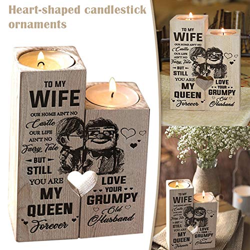 Merclix Candle Holder - Husband to Wife - Valentines Gifts for Wife, Wife Gifts for Birthday Anniversary Christmas