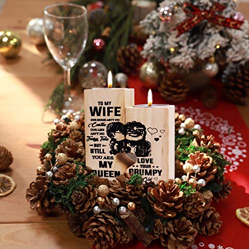 Merclix Candle Holder - Husband to Wife - Valentines Gifts for Wife, Wife Gifts for Birthday Anniversary Christmas