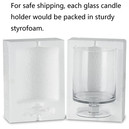 Glass Candle Holder for Pillar Candles - Large Glass Vases for Table Decoration, Clear Hurricane Candle Holder for Wedding Christmas Halloween Party Centerpiece Dining Room Decor, Gifts for Women
