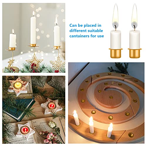 AOMIG Mini Metal Candle Holders, 30Pcs Creative Candle Cups Holders, Gold Aluminum Candelabra, Candlestick Holder for DIY Candle Making, Birthday, Thanksgiving, Valentine's Day, Christmas Decoration