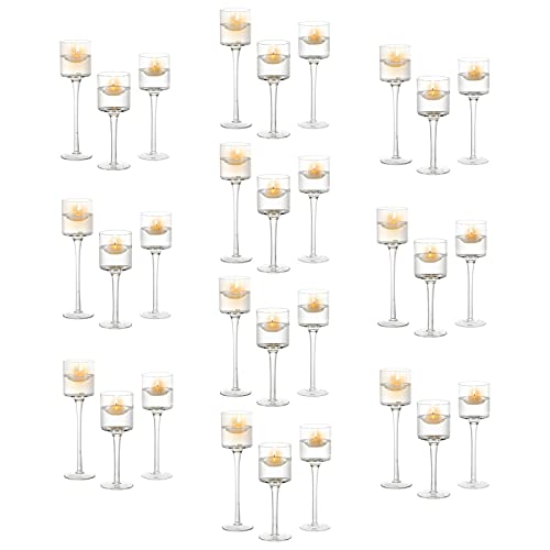Romadedi Glass Tea Light Candle Holders：for Floating Pillar Living Room Candles Wedding Table Centrepiece Decoration Christmas Home Decor，30Pcs