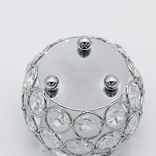 VINCIGANT Crystal Tea light Candle Holders Sliver Bowl Candlestick Holders Table Centrepiece Ornaments for Home Decor Christmas Halloween Party 4pcs Set,8cm Diameter