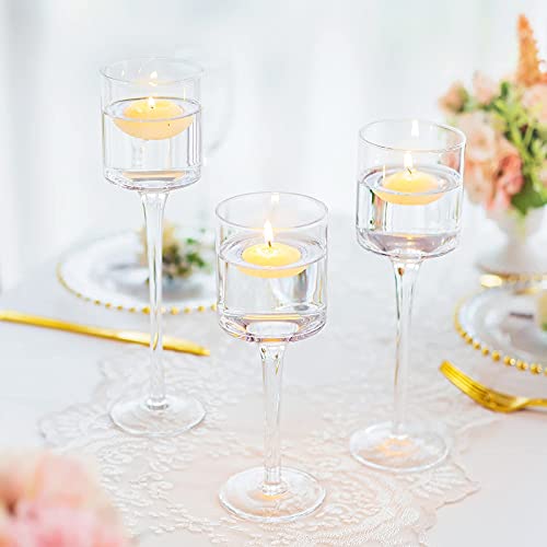 Romadedi Glass Tea Light Candle Holders：for Floating Pillar Living Room Candles Wedding Table Centrepiece Decoration Christmas Home Decor，30Pcs