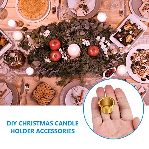 AOMIG Mini Metal Candle Holders, 30Pcs Creative Candle Cups Holders, Gold Aluminum Candelabra, Candlestick Holder for DIY Candle Making, Birthday, Thanksgiving, Valentine's Day, Christmas Decoration