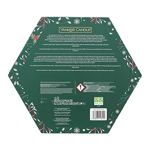 Yankee Candle Gift Set | 18 Scented Tea Lights & 1 Ceramic Candle Holder | Countdown to Christmas Collection