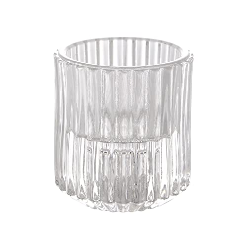 Glass Candle Holders, Tealight Candlestick Holders 2 in 1 set of 6 for Wedding, Church, Christmas, Birthday party, Gift, Bedroom Decoration