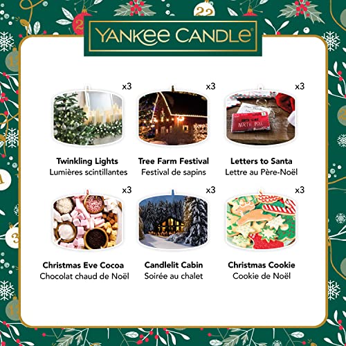 Yankee Candle Gift Set | 18 Scented Tea Lights & 1 Ceramic Candle Holder | Countdown to Christmas Collection