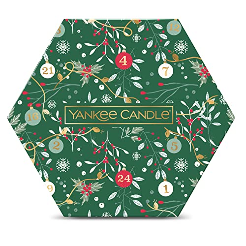 Yankee Candle Gift Set | 18 Scented Tea Lights & 1 Ceramic Candle Holder | Countdown to Christmas Collection
