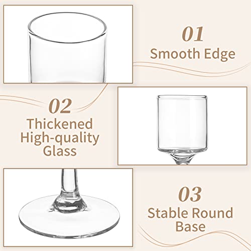 Sziqiqi Clear Glass Tea Light Candle Holders Set of 6, Tall Candle Holder for Floating Candles and Pillar Candles, Elegant Table Centrepieces for Mantelpiece Dining Rooms Wedding Party Christmas