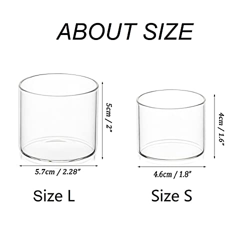 Romadedi Tea Light Candle Holders Glass - Tealight Holder Clear Set of 12 Bulk for Floating Votive Candles Dinner Table Centerpiece Wedding Party Christmas Decor, 5.7 x 5 cm