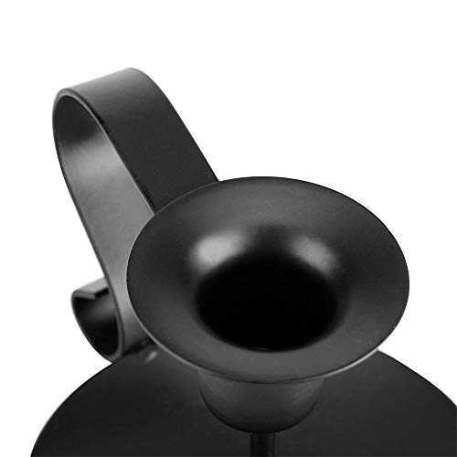 Black Candle Holders, Retro Metal Candlestick Holders, Taper Single-head Candlelight for Christmas Halloween Valentine Wedding Dining Room Table Decoration