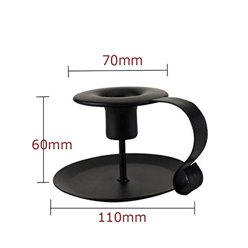 Black Candle Holders, Retro Metal Candlestick Holders, Taper Single-head Candlelight for Christmas Halloween Valentine Wedding Dining Room Table Decoration