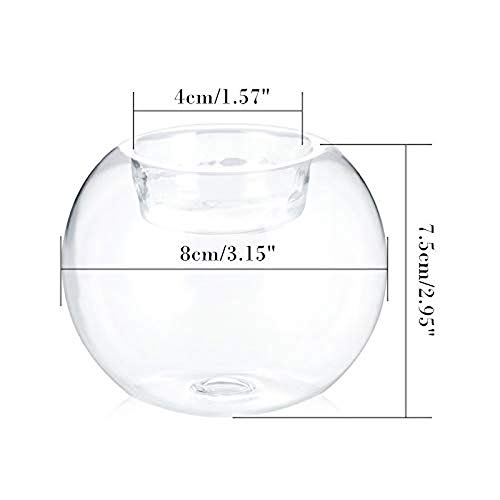 Nuptio 24 Pcs Tea Lights Candle Holders Bubble Glass Tealight Candles Holder Table Crystal Votive Tea Light Holders for Party Wedding Christmas Home Dining Tabletop Decor DIY Gifts