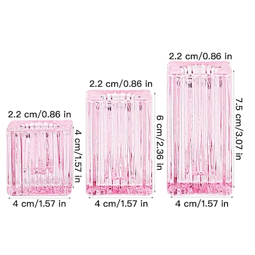 HofferRuffer Candlestick Holders Set of 6 Glass Candle Holders for Taper Candles,Pillar Candles and Tealight Candles,Gift,Christmas, Home Decoration (Pink)