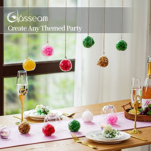 8cm Hanging Glass Tealight Holder 12 Pcs Glass Baubles Globe Plant Terrariums Glass Orbs Air Plants Tea Light Candle Holders Christmas Halloween Home Decor Indoor Outdoor Garden