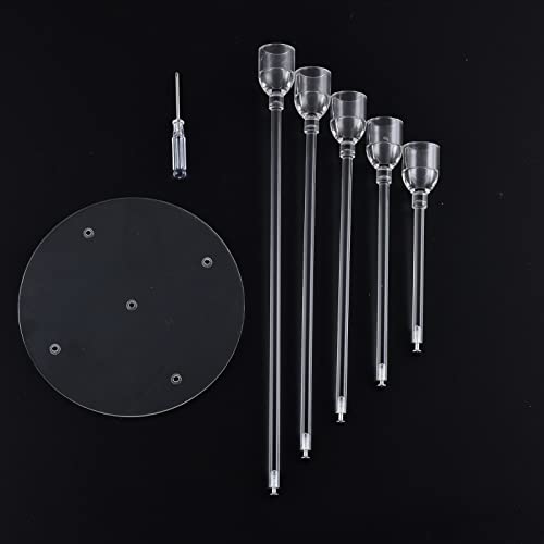 VINCIGANT Acrylic Taper Candle Holders, 5 Arms Candelabra Centerpieces for Christmas Wedding Dinner Table Decoration,Thanksgiving Gift