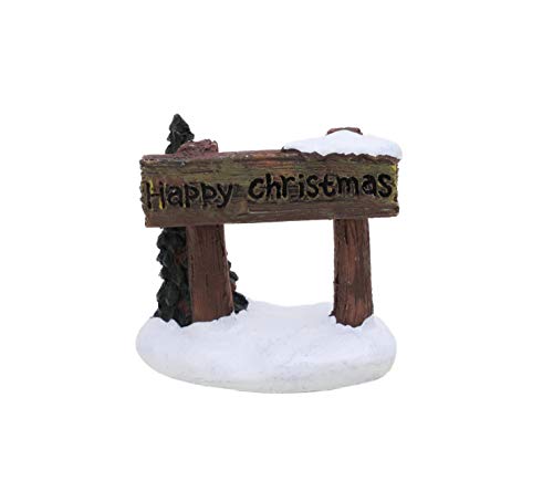 Toyland® Mini Resin Christmas Collectible Ornament - Village Scene Accessories - Christmas Figures (1 Sign Chosen At Random 4cm x 4cm)
