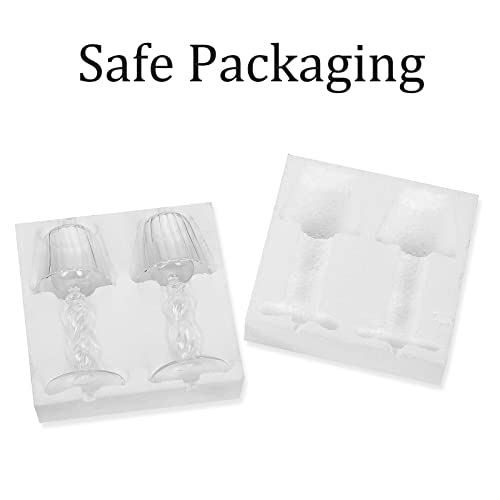 Sziqiqi Clear Glass Tea Light Candle Holders, 4Pcs Lamp Shape Tealight Holders, Elegant Table Centrepieces for Mantelpiece Dining Rooms Wedding Party Christmas