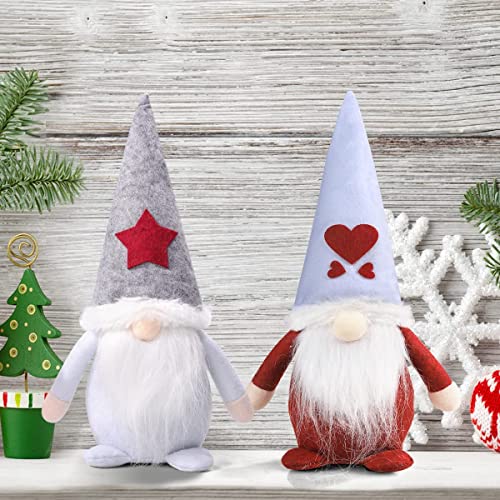 KAHEIGN 3Pcs Christmas Gnome Swedish, Adorable Handmade Santa Claus Dolls Sitting Faceless Gonks Dwarf Elf Figurines for Xmas Fireplaces Holiday Christmas Party Decor (28cm x 12cm)