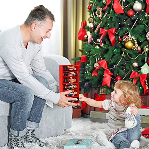 6 Pcs Christmas Wooden Nutcracker Ornaments,13cm Mini Figures Soldier Nutcracker Puppet,Wooden Nutcracker King Figurines Hanging Ornaments for Traditional Christmas Tree Decoration,Party Decor