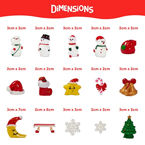 The Twiddlers - 30 Miniature Christmas Figurines - Mini Resin Doll House Figures, Xmas Tree Decorations & Ornaments