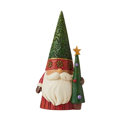 Jim Shore Heartwood Creek - Christmas Gnome with Tree Figurine, 12cm