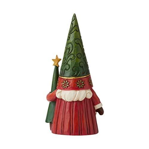 Jim Shore Heartwood Creek - Christmas Gnome with Tree Figurine, 12cm