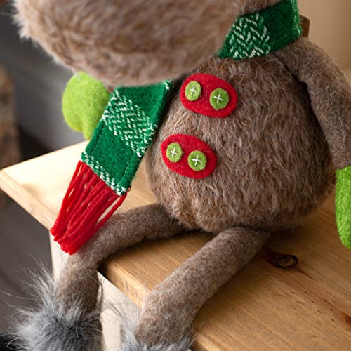 WeRChristmas Sitting Christmas Moose Figurine with Soft Legs, Multi-Colour, 52cm