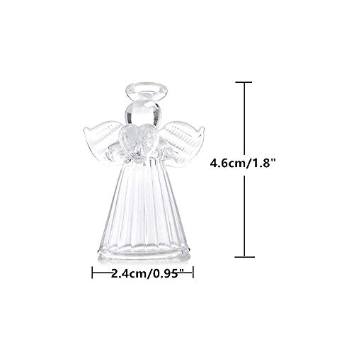 NUPTIO Glass Angel Ornament - 12-Pcs/Set Mini Christmas Figurine Decor, Standing Design with Hollow Bottom, Small Traditional Winter Holiday Festive Decoration