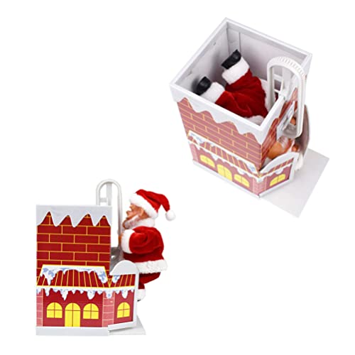 TOYANDONA Christmas Santa Claus Doll, Electric Climbing Chimney Santa Claus for Christmas Party Home Decor Xmas Gift