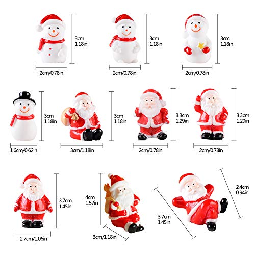 Feelava Christmas Miniature Ornament,30 Pcs Xmas Style Figurines Santa Claus Christmas Tree Cute Cartoon Micro Landscape for Decor,DIY Mini Fairy Garden Miniature Craft