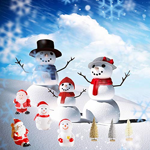 Feelava Christmas Miniature Ornament,30 Pcs Xmas Style Figurines Santa Claus Christmas Tree Cute Cartoon Micro Landscape for Decor,DIY Mini Fairy Garden Miniature Craft