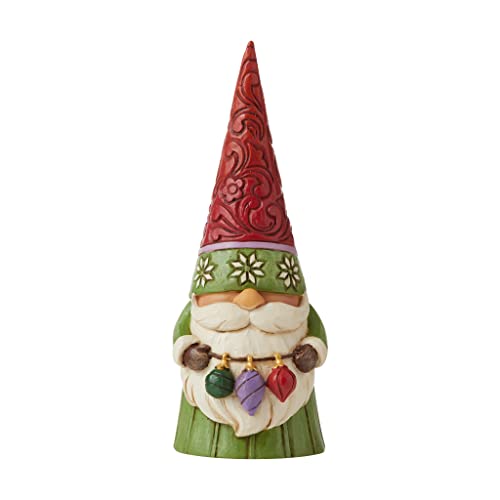 Enesco Jim Shore Heartwood Creek Christmas Gnome Holding Ornaments Figurine, 5.31 Inch, Multicolor