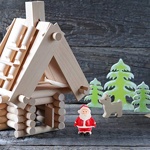 Housoutil 12Pcs Mini Christmas Santa Claus Ornaments Christmas Miniature Ornaments, Resin Santa Claus Figurines Micro Landscape Ornament for DIY Dollhouse Fairy Garden Desktop Decoration