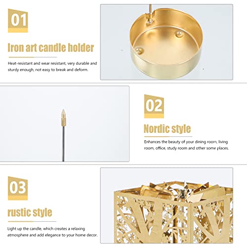 Luxshiny Rotary Candle Holder Candleholder, Metal Rotating Tea Light Candlestick Silhouette Carousel Candle Holder Xmas Wedding Party Table Centerpieces Decor Golden