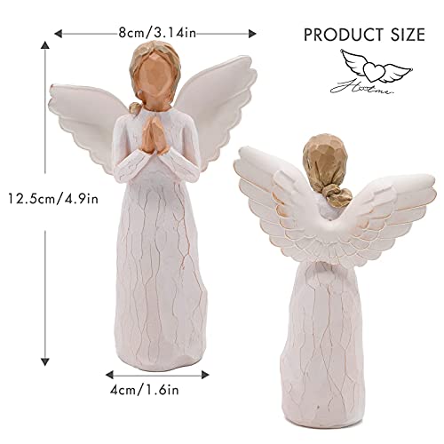 Praying Angel, Angel Sculpture Guardian Angel Collectible Figurine Hand Carved with Gift Box, Encouragement Present Gift to Show Love, Sympathy, Gratitude, Bereavement, Friendship or Prayer