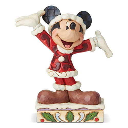 Disney Traditions Mickey Mouse Christmas Figurine, Resin, Multi-Colour, One Size