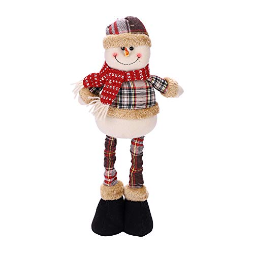 Large Christmas Doll Figurine 20'' Adjustable Telescopic Christmas Figures Decorations Christmas Standing Dolls Santa Claus Figurine Snowman Elk Doll Ornaments with Telescopic Legs Winter Table Decor