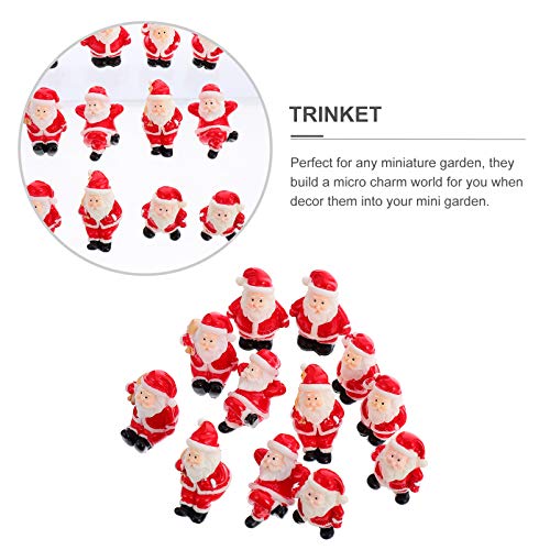 Housoutil 12Pcs Mini Christmas Santa Claus Ornaments Christmas Miniature Ornaments, Resin Santa Claus Figurines Micro Landscape Ornament for DIY Dollhouse Fairy Garden Desktop Decoration