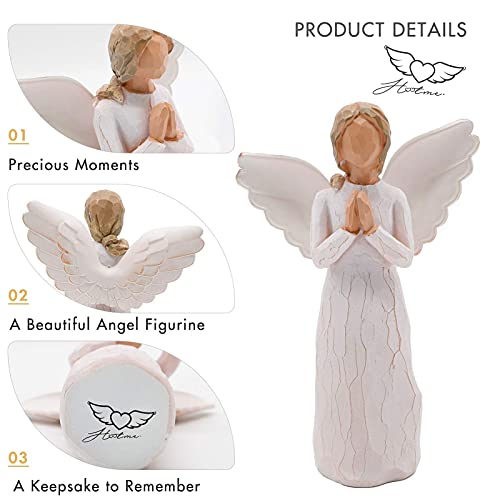 Praying Angel, Angel Sculpture Guardian Angel Collectible Figurine Hand Carved with Gift Box, Encouragement Present Gift to Show Love, Sympathy, Gratitude, Bereavement, Friendship or Prayer