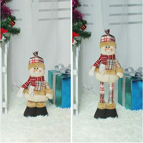 Large Christmas Doll Figurine 20'' Adjustable Telescopic Christmas Figures Decorations Christmas Standing Dolls Santa Claus Figurine Snowman Elk Doll Ornaments with Telescopic Legs Winter Table Decor